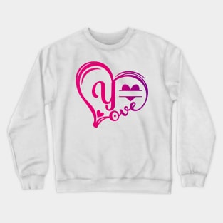 letter y monogram in the shape of love Crewneck Sweatshirt